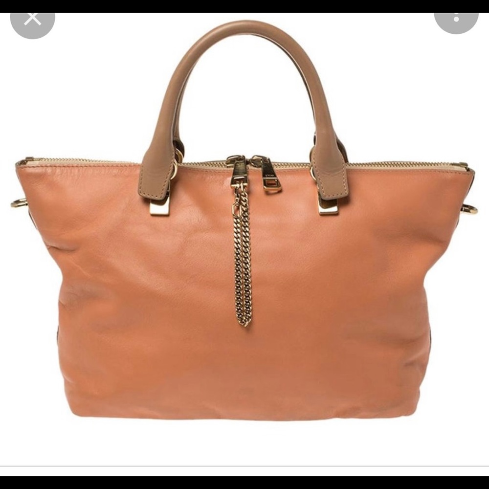 Stunning Chloe beige/peach leather baylee tote
